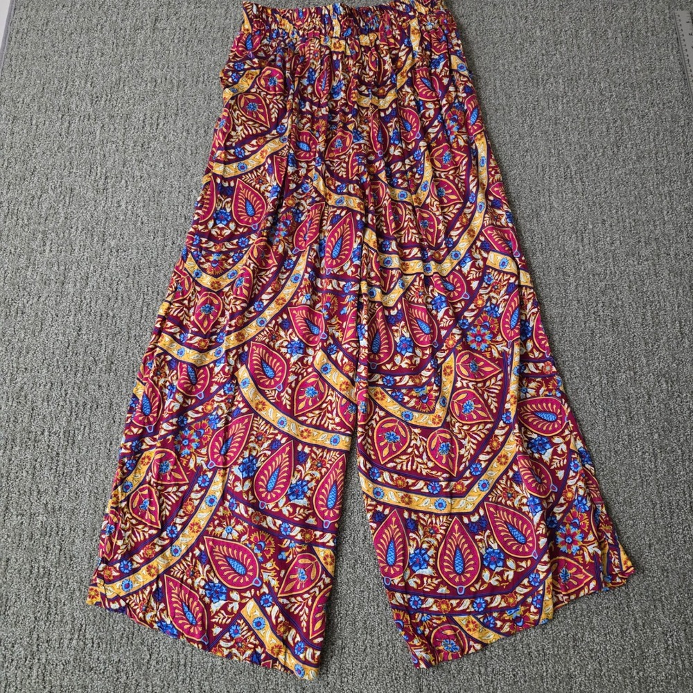 Christian Siriano Paisley Wide Leg Pants Womens S Boho Festival Palazzo Sz Small - Picture 7 of 7
